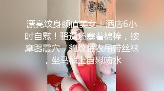 漂亮纹身颜值美女！酒店6小时自慰！骚逼还塞着棉棒，按摩器震穴，豹纹睡衣吊带丝袜，坐马桶上自慰喷水