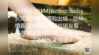 [MP4/ 491M]&nbsp;&nbsp;完美好身材露脸出境，丝袜情趣淫水骚穴尿尿给狼友看，淫声荡语表情很骚，揉着骚奶子道具玩弄骚逼